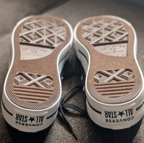 Converse Platform Black and White Classic Canvas Sneakers - Picture 9 of 11